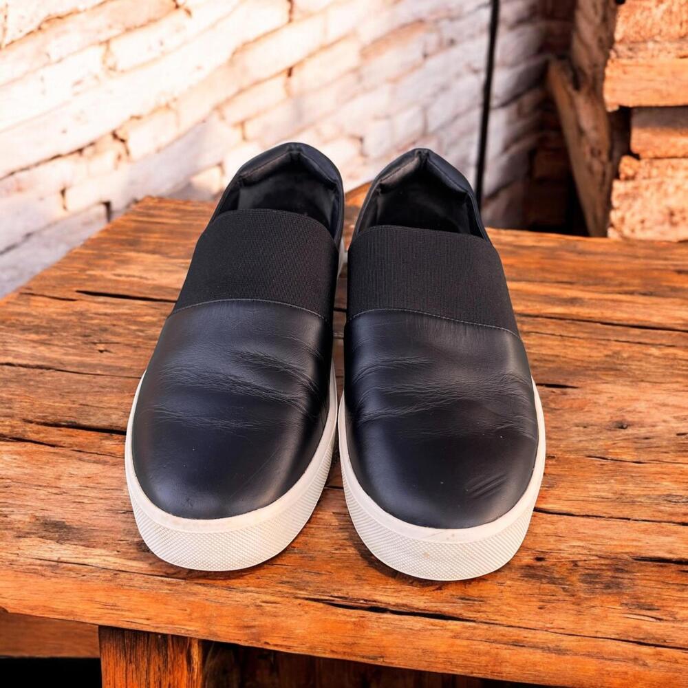 Vince Corbin Slip-On‎ Sneaker - Size 6.5 Women's Leather Black - Picture 2 of 8